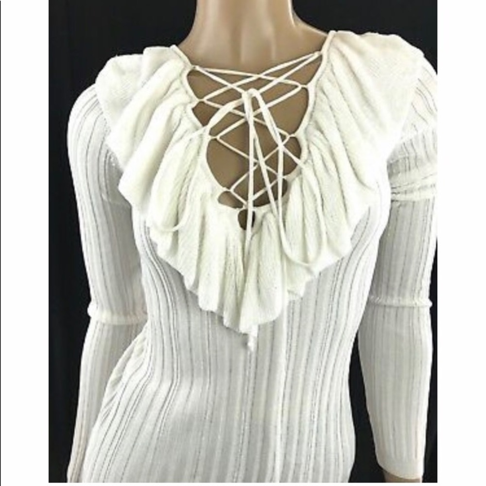 Intermix Mika knit lace up top